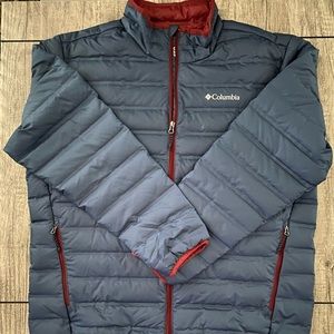 Columbia Puffer Jacket. Blue/Red. Size XL